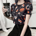 Halloween Printed High-waisted Slim-fitting T-shirt Female Vitality Girl