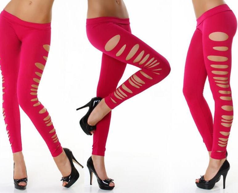 Nine-point Leggings With Side Holes