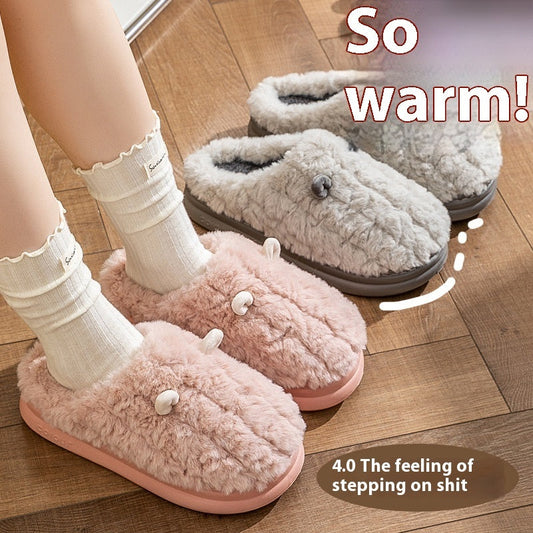 Winter Warm Indoor Home Thick Bottom Non Slip Cotton Slippers