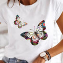 Crew Neck Casual Printed T-shirt For Women