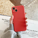 Simple Solid Color Straight Edge Liquid Silicone Phone Case