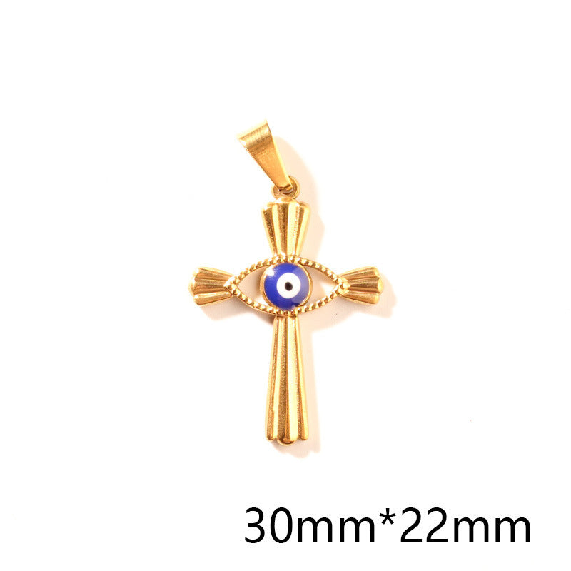 Women's Vintage Epoxy Cross Punk Necklace Pendant