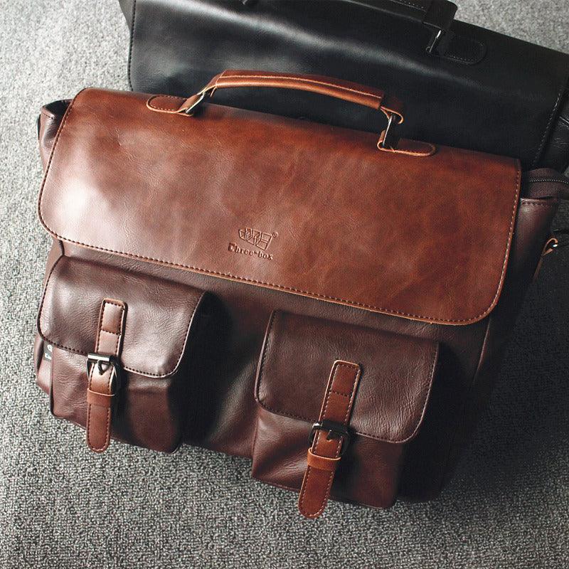 Briefcase Trendy Cool Casual Multi Pocket Multi Function One Shoulder Messenger Bag