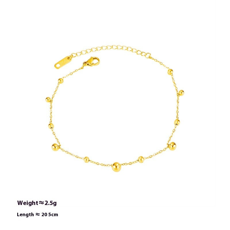 Simple Gold Bead Anklet For Women Beach