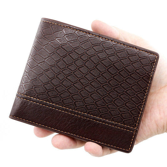 Men's Fashion Large Capacity Embossed Snake Pattern Wallet