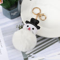 Stall Cute Snowman Fur Ball Keychain Pendant