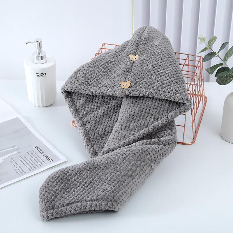 Pineapple Grid Dry Hair Cap Coral Velvet