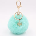 Christmas Snowflake Plush Key Chain Alloy Bag Pendant