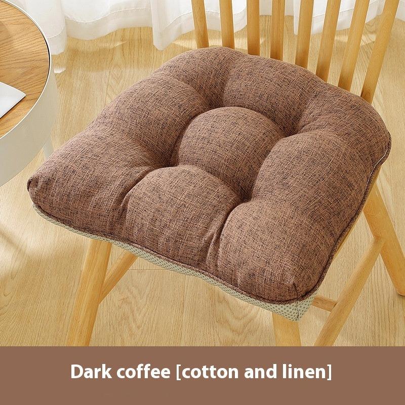 Cotton And Linen Chair Cushion Thickened Non-slip Corduroy Pearl