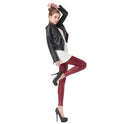 Faux leather slim pants