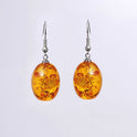 Fashion Retro Oval Explosion Amber Earrings