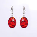 Fashion Retro Oval Explosion Amber Earrings