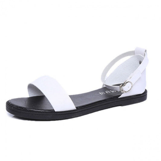 Thick Heel Flat Sandals Women Casual Open-toed Mid-heel Fish Mouth