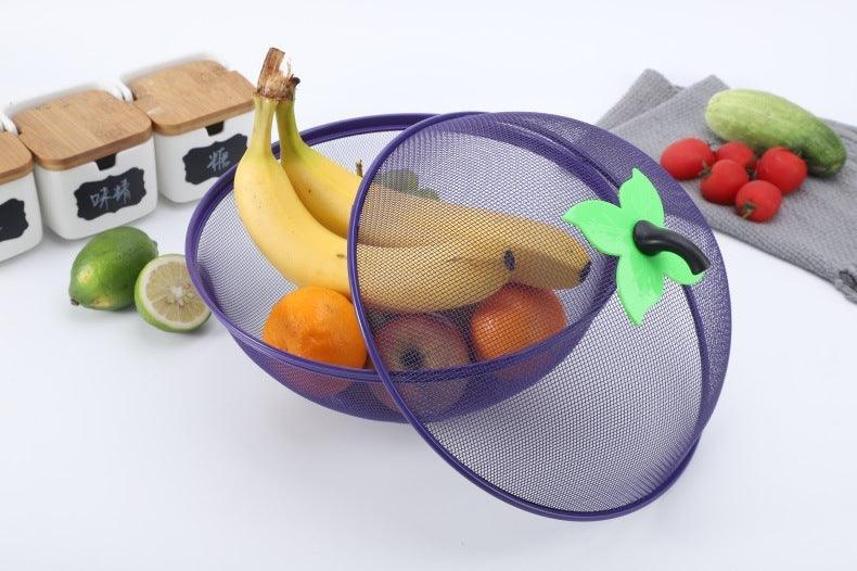 Wrought Iron Plastic Spraying Kitchen Basin Fruit Basket Vegetable Cover