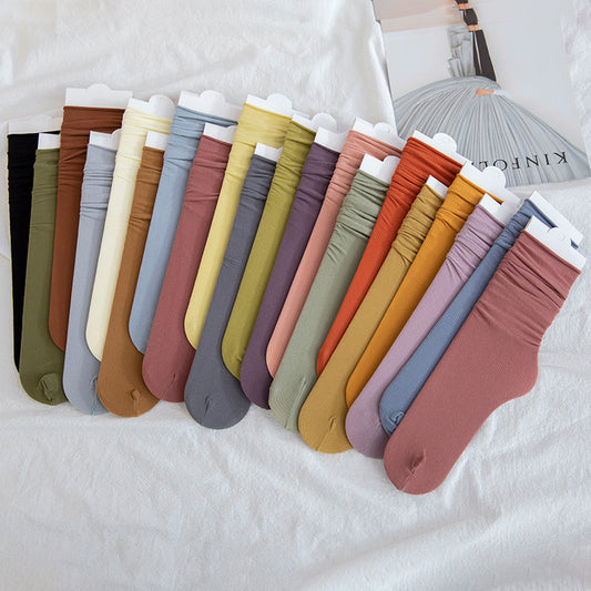 Women's Spring And Summer Thin Candy Color Socks