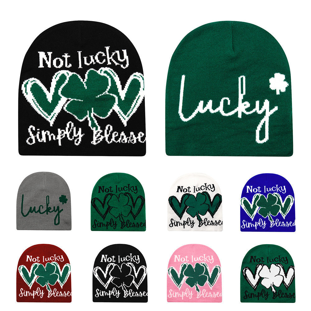 Letter Knitted Hat Autumn And Winter Outdoor Warm Hat