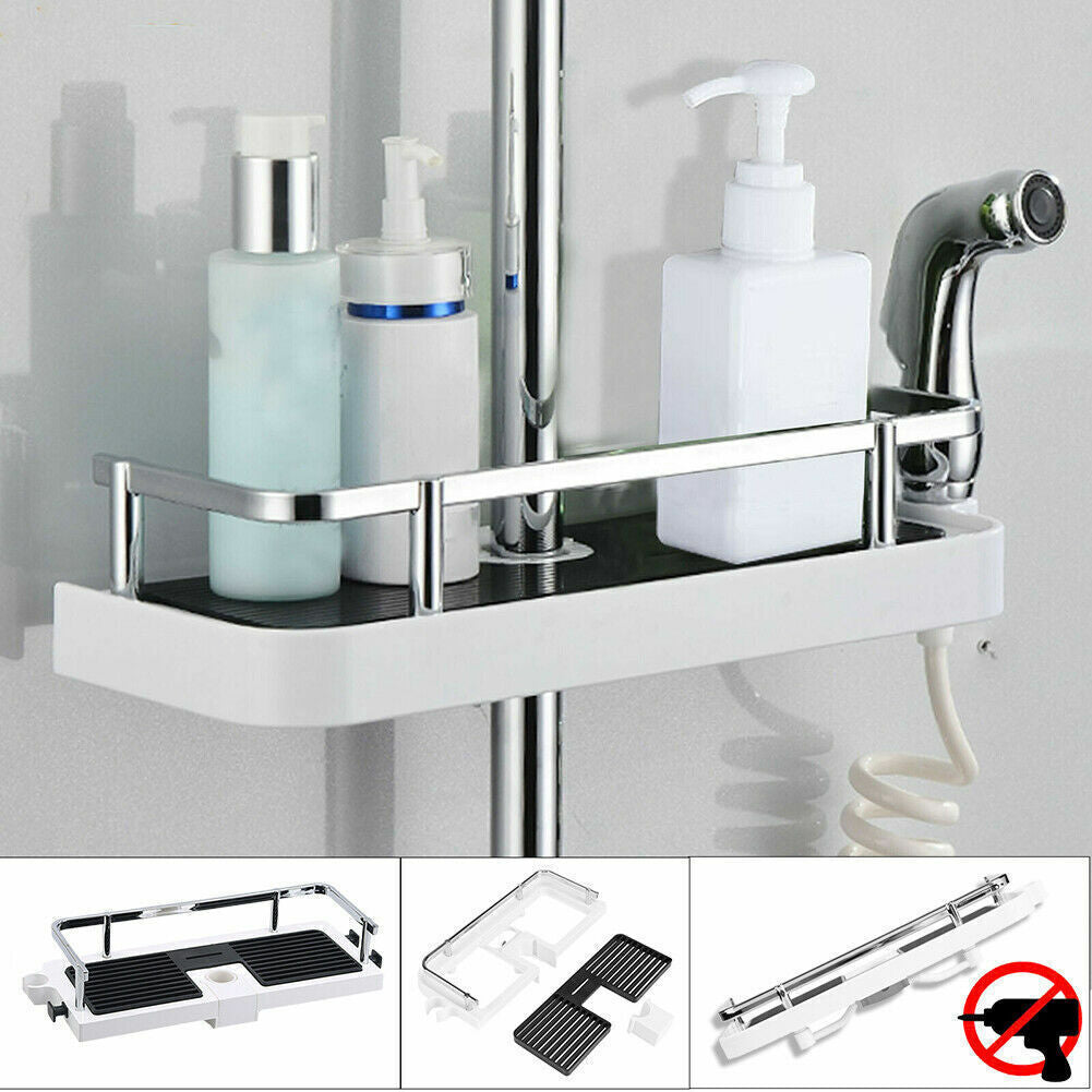 No Drilling Shower Shelf Bathroom Shower Caddy Rack Storage Organiser UK