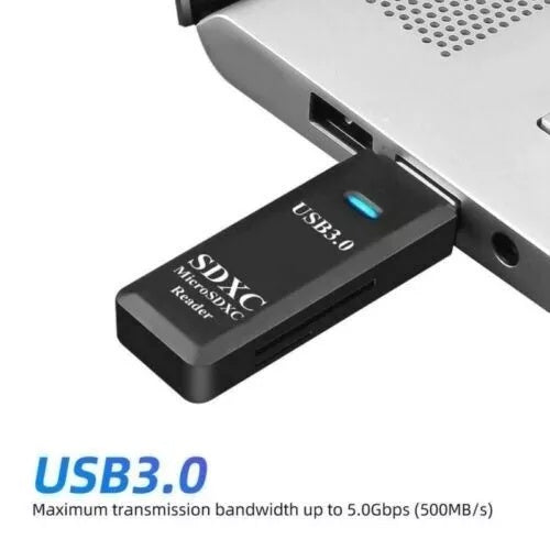 USB 3.0 Memory Card Reader 2In1 LED Micro SD SDHC SDXC Mobile T-FLASH PC Laptop