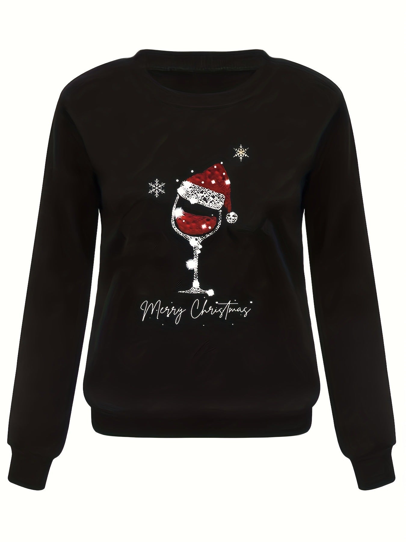 Women's Christmas Printed Loose Top Long Sleeve