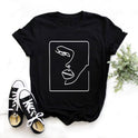 Heartbeat Lady Feather Crew Neck Printed T-Shirt Short Sleeve