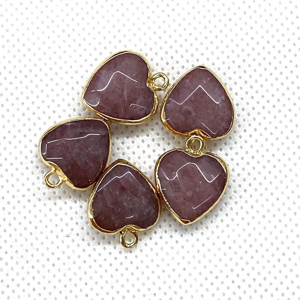 Natural Stone Faceted Malachite 15 X18mm Heart-shaped Tigereye Pendant