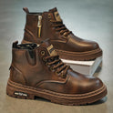 New Autumn Leisure Leather Waterproof Retro British Style Men's Plus Size Martin Boots