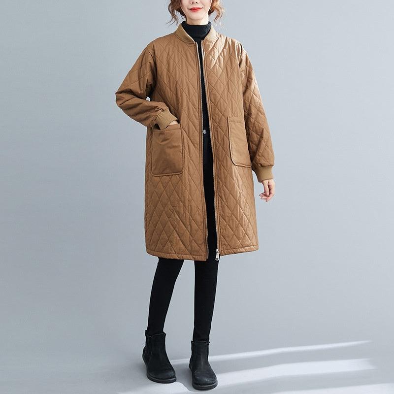 Mid-length Slim Fit Thickened Slimming Cotton Coat Jacket
