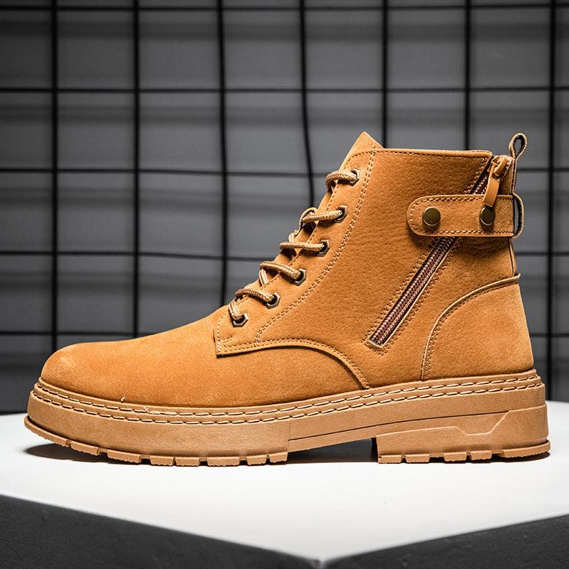 Round toe side zipper casual Martin boots