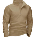 Zipped Stand Collar Fleece Men's Warm Sweater