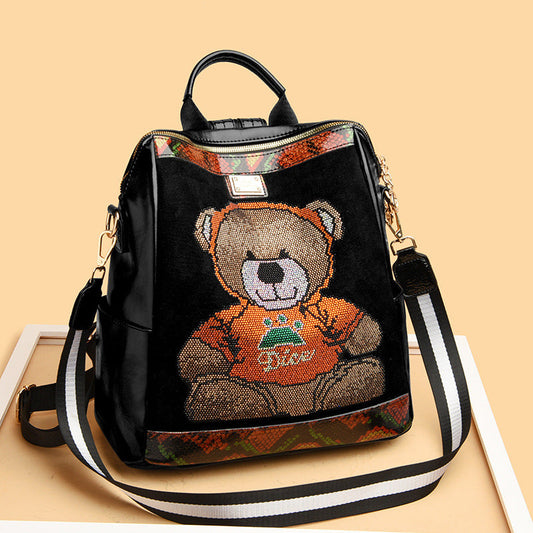 Rhinestone Backpack Female Personality Female Large-capacity Backpack