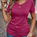 Women's Short-sleeved V-neck T-shirt Top