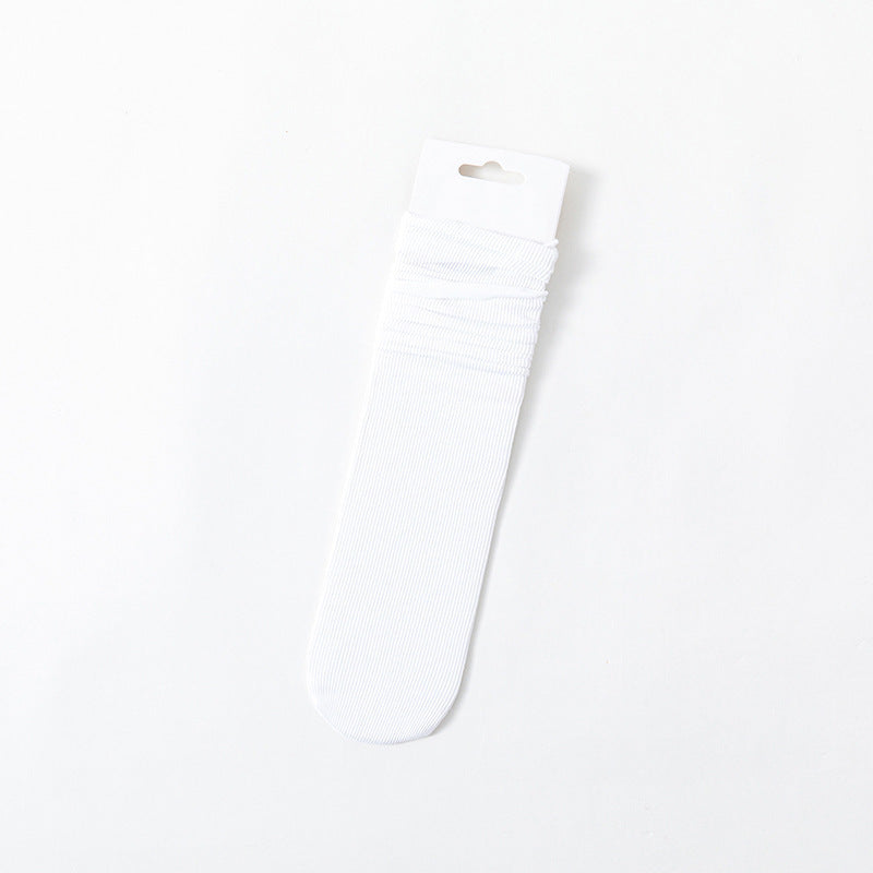 Bunching Socks Women's Springsummer Thin Solid Color