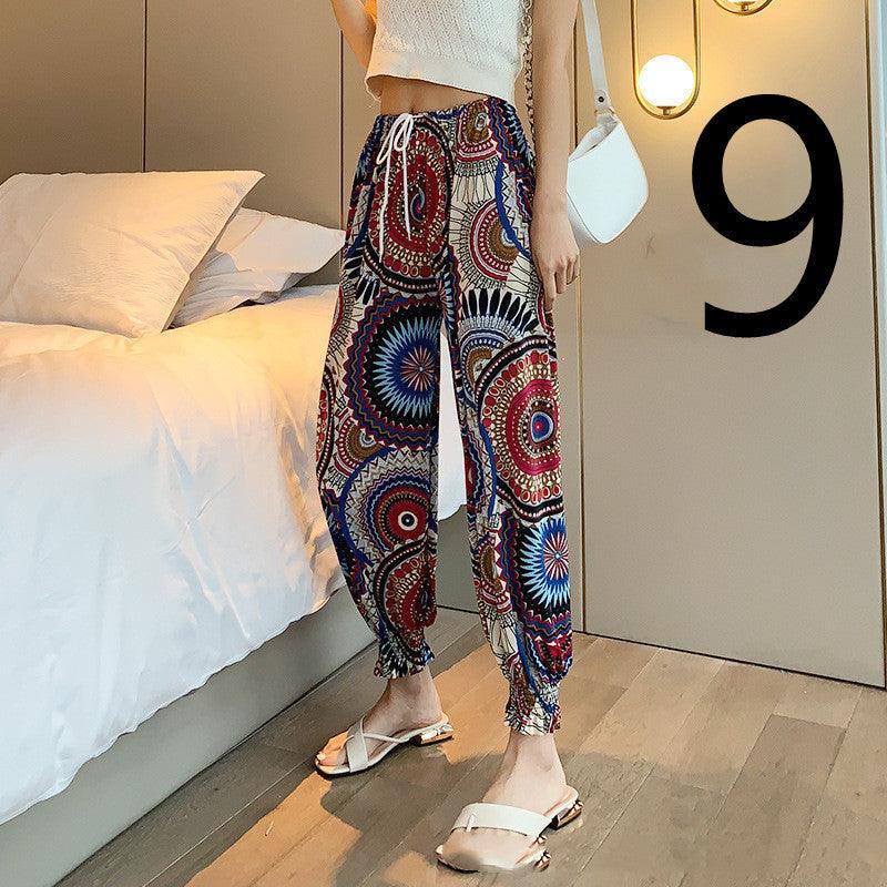 Women's Loose Drawstring High Waist Lantern Slacks