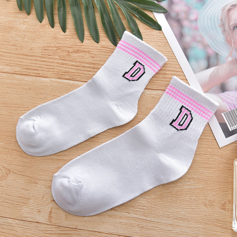 Women's alphabet tube socks