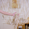 For Living Room Partition Curtain Line Pearl Door Curtain Punch-free Wedding Silver Silk Tassel Curtain