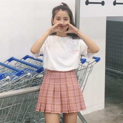 Spring New European And American Fan AA High Waist Plaid Skirt British Wind College Wind And Play Short Skirt Skirt