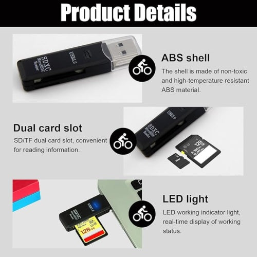 USB 3.0 Memory Card Reader 2In1 LED Micro SD SDHC SDXC Mobile T-FLASH PC Laptop