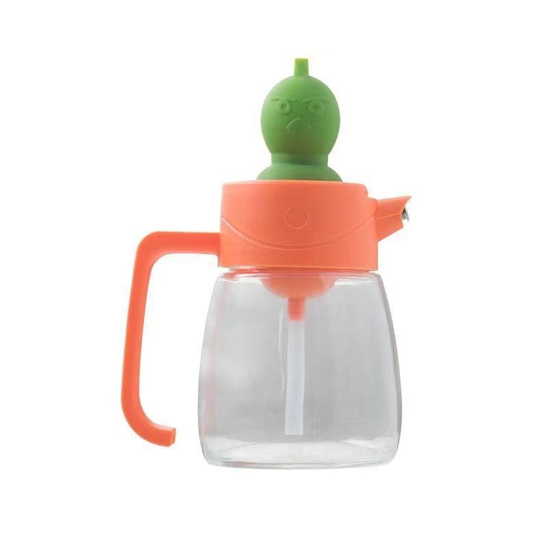 Glass Oiler Brush Cover Integrated Household Leak-proof Oil Bottle Baking And Barbecue Non-oil-stick Bottle