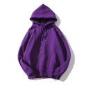 Pure color hooded plus fleece sweater Loose casual sweater