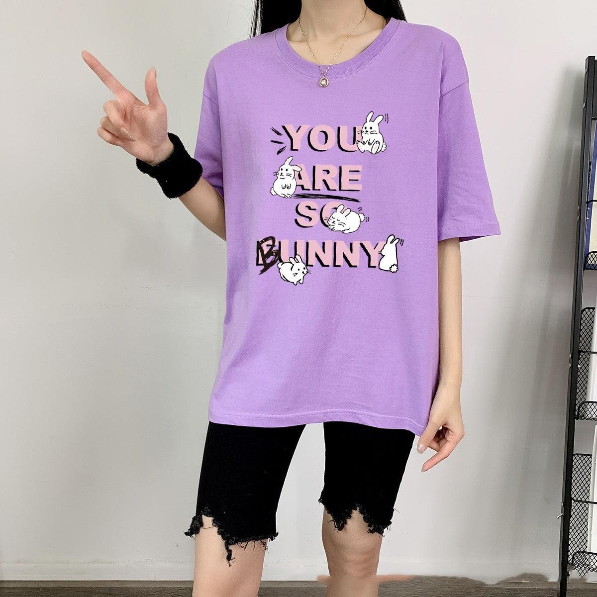 Rabbit Cotton Schoolgirl Short Sleeve Top