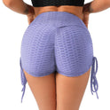 Women's Fitness Bubble Lace-up Bow Jacquard Sexy Hip Yoga Pants