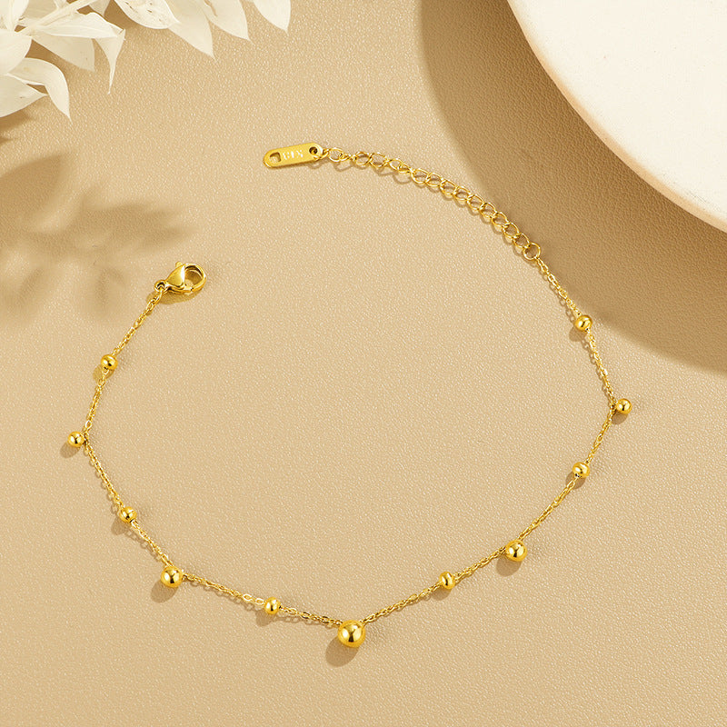 Simple Gold Bead Anklet For Women Beach