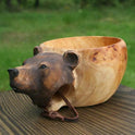 Hand Carved Cup Scandinavian Kuksa Wooden Mug Camping Gear Coffee Cup Kuksa Guksi Kuksa Wild Boar Cups Christmas