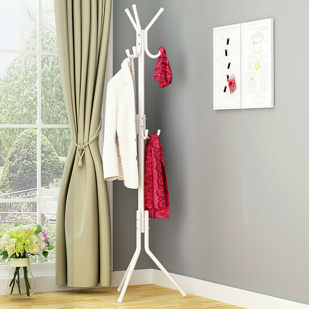 Coat Stand Coat Hat Jacket Umbrella Floor Standing Rack Clothes Hanger Hooks UK