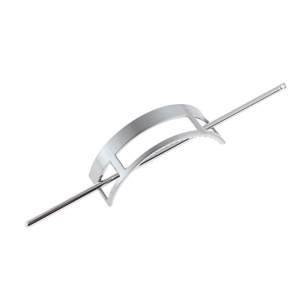 Rectangular Simple Hollow Zinc Alloy Brushed Hairpin