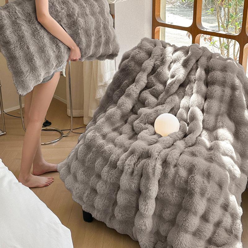 Rex Rabbit Velvet Blanket Thickened Warm Fur Velvet Nap Blanket