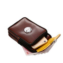 Men PU Double Layer Mobile Phone Waist Bag