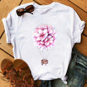 Ice Cream Flower Print Men And Women Couple Short Sleeve