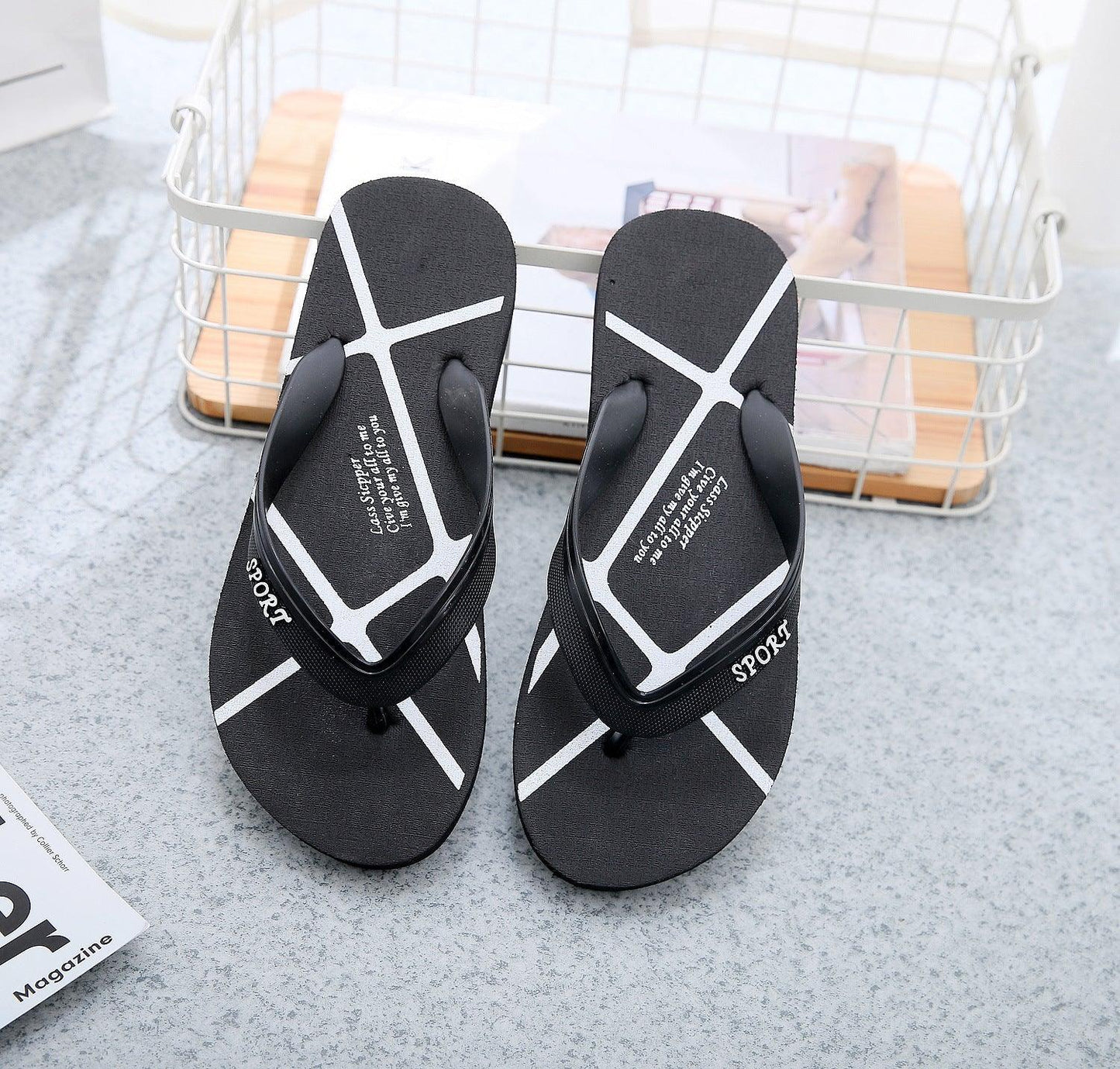 Men's And Women's Shoes Beach Non-slip Korean Version Flat Flip-flops
