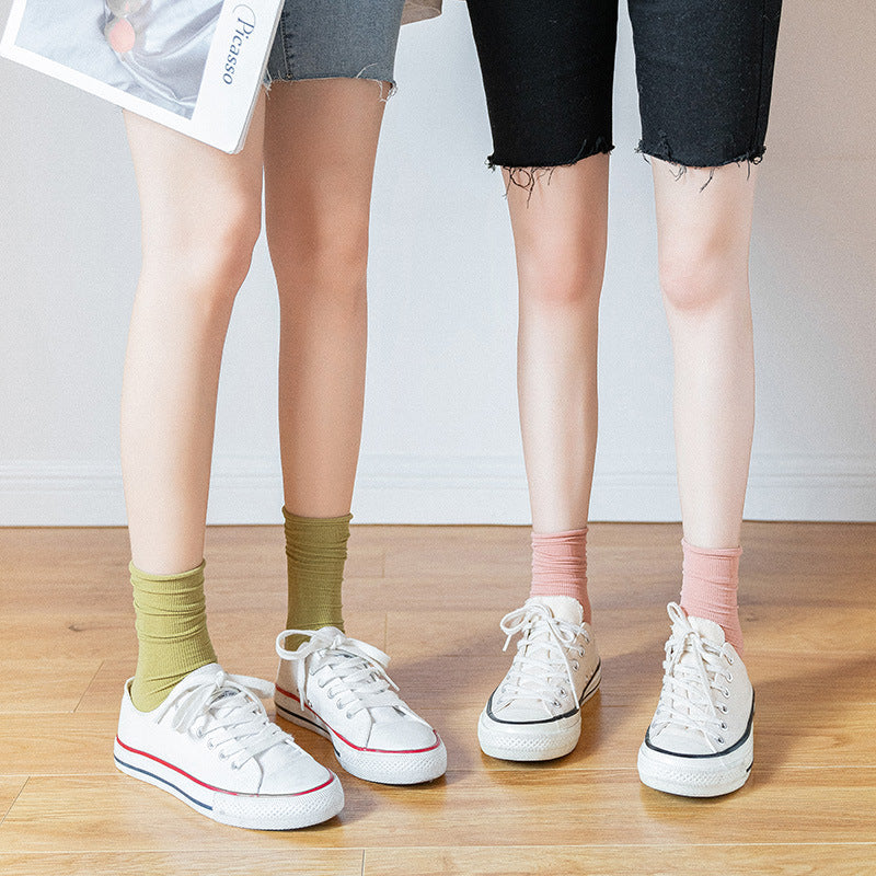 Women's Spring And Summer Thin Candy Color Socks